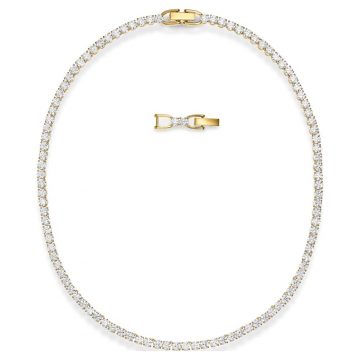 SWAROVSKI Tennis Deluxe Necklace, White, Gold-tone plated 5511545