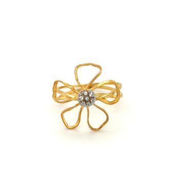 Δαχτυλίδι γυναικείο, χρυσός K14 (585°), λουλούδι