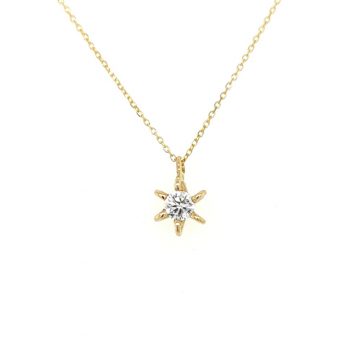Women’s necklace, gold K9 (375°), single stone zircon