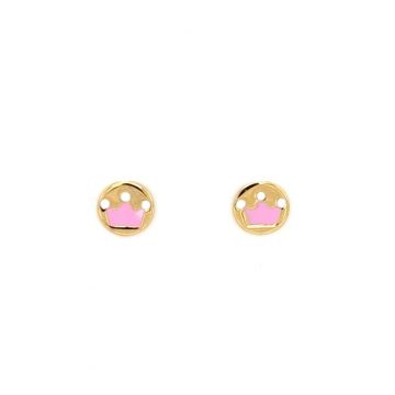 Children’s earrings, gold K9 (375°), crown