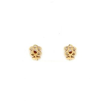 Children’s earrings, gold K14 (585°), flower
