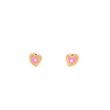 Children’s earrings, gold K14 (585°), heart