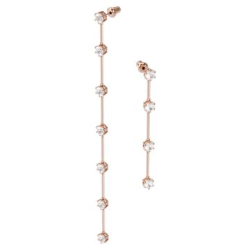 SWAROVSKI Constella earrings Asymmetrical, White, Rose-gold tone, 5609707