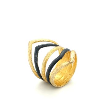 SARINA δαχτυλίδι γυναικείο ασήμι (925°) επίχρυσο με οξείδωση, AK5115D