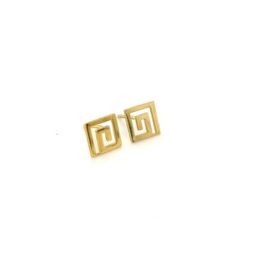 Σκουλαρίκια γυναικείο, χρυσός K14 (585°), μαίανδρος