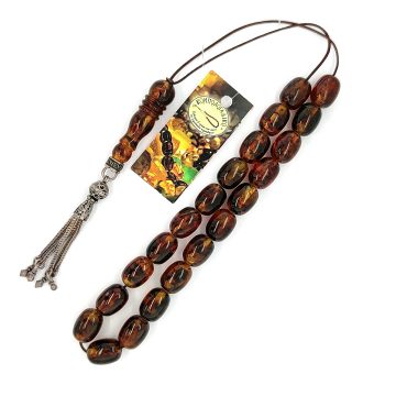 Kombolois pressed amber  (21 beads)