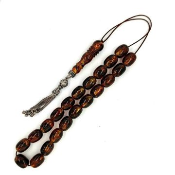 Kombolois pressed amber  (21 beads)