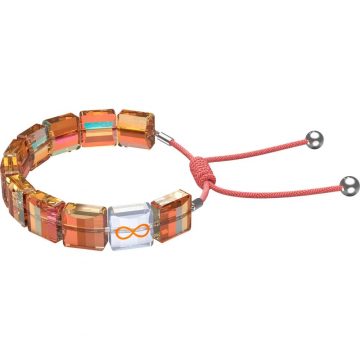 SWAROVSKI Letra bracelet, Infinity, Orange, Rhodium plated, 5615002