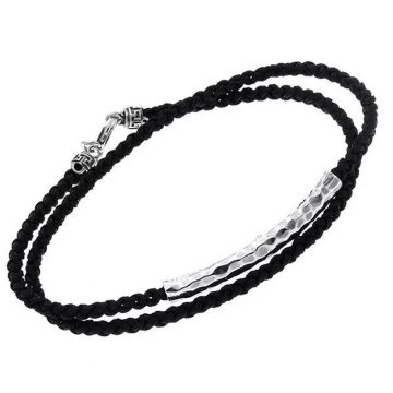 ARTEON MEN’S BRACELET FROM ROPE WITH BAR AND ELEMENTS MADE OF SILVER 925°, 12487-000