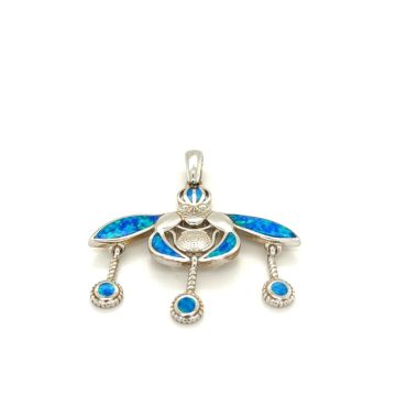 Pendant, silver (925°), Minoan Bee with artificial opal