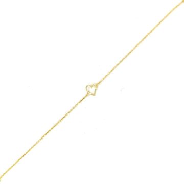 Βραχιόλι γυναικείο, χρυσός Κ9 (375°) με καρδιά