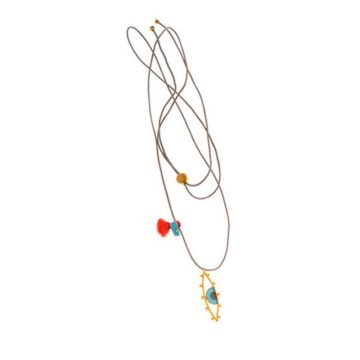 ARTEON necklace  silver 925° with colored eye and daint tassel, 31602-000
