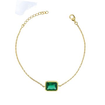 JOOLS Women’s bracelet with green stone, silver (925°), CSB8223-Y