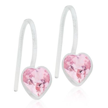 BLOMDAHL Earrings, Medical Plastic, Pendant Heart Light Rose,6mm,293D