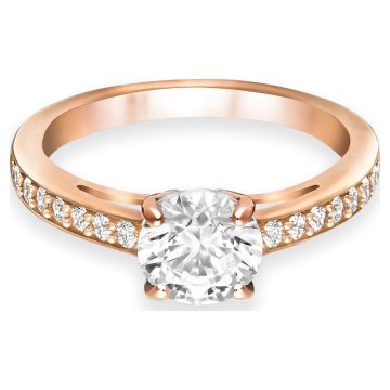 SWAROVSKI Attract ring Round, Pavé, White, Rose gold-tone plated,size58,5184208