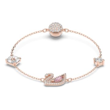 SWAROVSKI Dazzling Swan bracelet Swan, Pink, Rose gold-tone plated,5472271