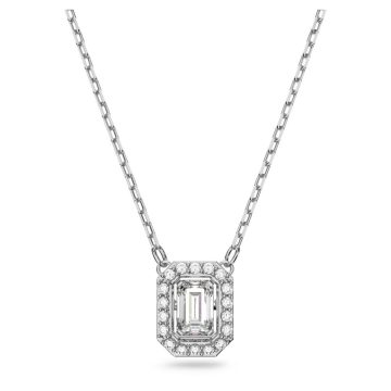 SWAROVSKI Millenia necklace Square cut Swarovski Zirconia, White, Rhodium plated,5599177
