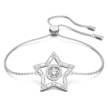 SWAROVSKI Stella bracelet Star, White, Rhodium plated,5617881