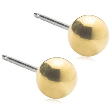 BLOMDAHL Earrings, Golden Titanium Ball, 5mm , 62C