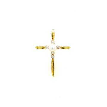 Γυναικείος σταυρός, χρυσός K14 (585°)