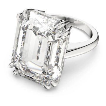SWAROVSKI Δαχτυλίδι κοκτέιλ Mesmera Κρύσταλλο μεγάλου μεγέθους, Λευκό, Επιμετάλλωση ροδίου,size55,5600858