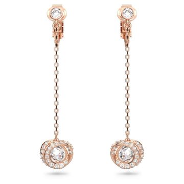 SWAROVSKI Generation clip earrings Long, White, Rose gold-tone plated,5636508
