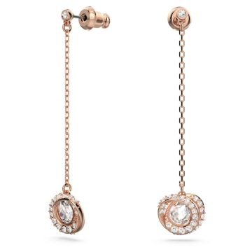 SWAROVSKI Generation drop earrings Long, White, Rose gold-tone plated,5636516