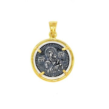 Amulet Saint Christopher – Virgin Mary double-sided, silver (925°)