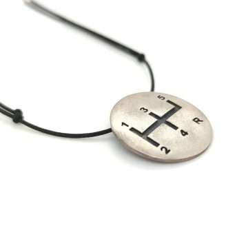 Men’s pendant with cord, silver (925°)