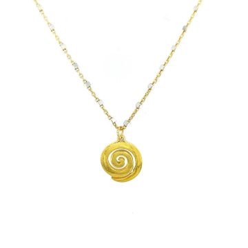 Women’s necklace, silver (925 °), two-tone chain with spiral, gold plated