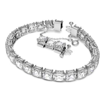 SWAROVSKI Millenia bracelet Square cut, White, Rhodium plated, 5599202