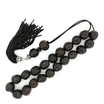 KOMBOLIOS Aromatic fruit with incense aroma, black, 21 beads, with tassel
