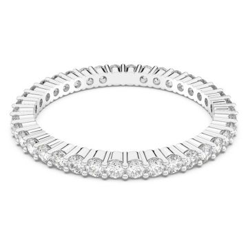 SWAROVSKI Vittore ring Round cut, White, Rhodium plated , size 55 ,  5007779
