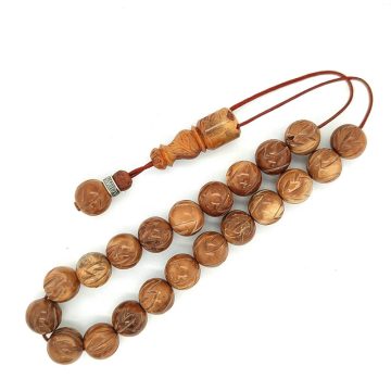 Kombolois Wood Kouka Carved – 21 beads-