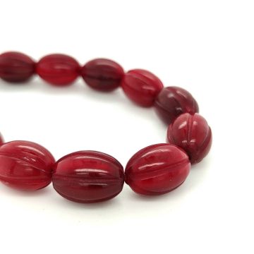 Kombolois Horn red carved -19 beads-
