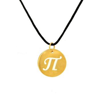 Pendant monogram Π , with black cord-Gold K14 (585°)-